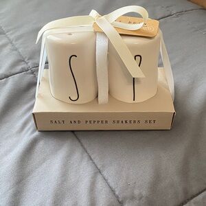 Rae Dunn White Salt and Pepper Shakers Set